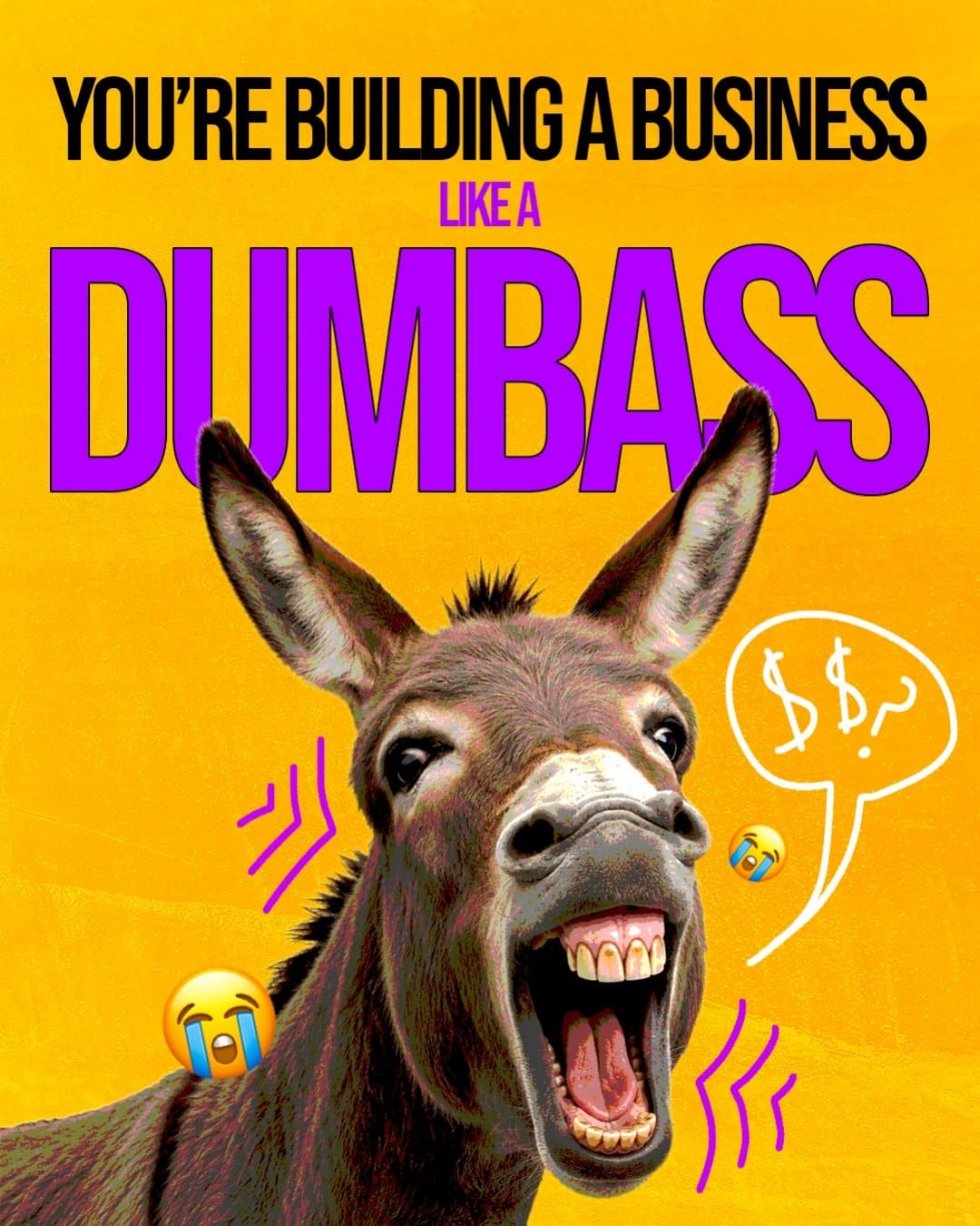 Building a business like a dumbass? We can help with that. 🫏